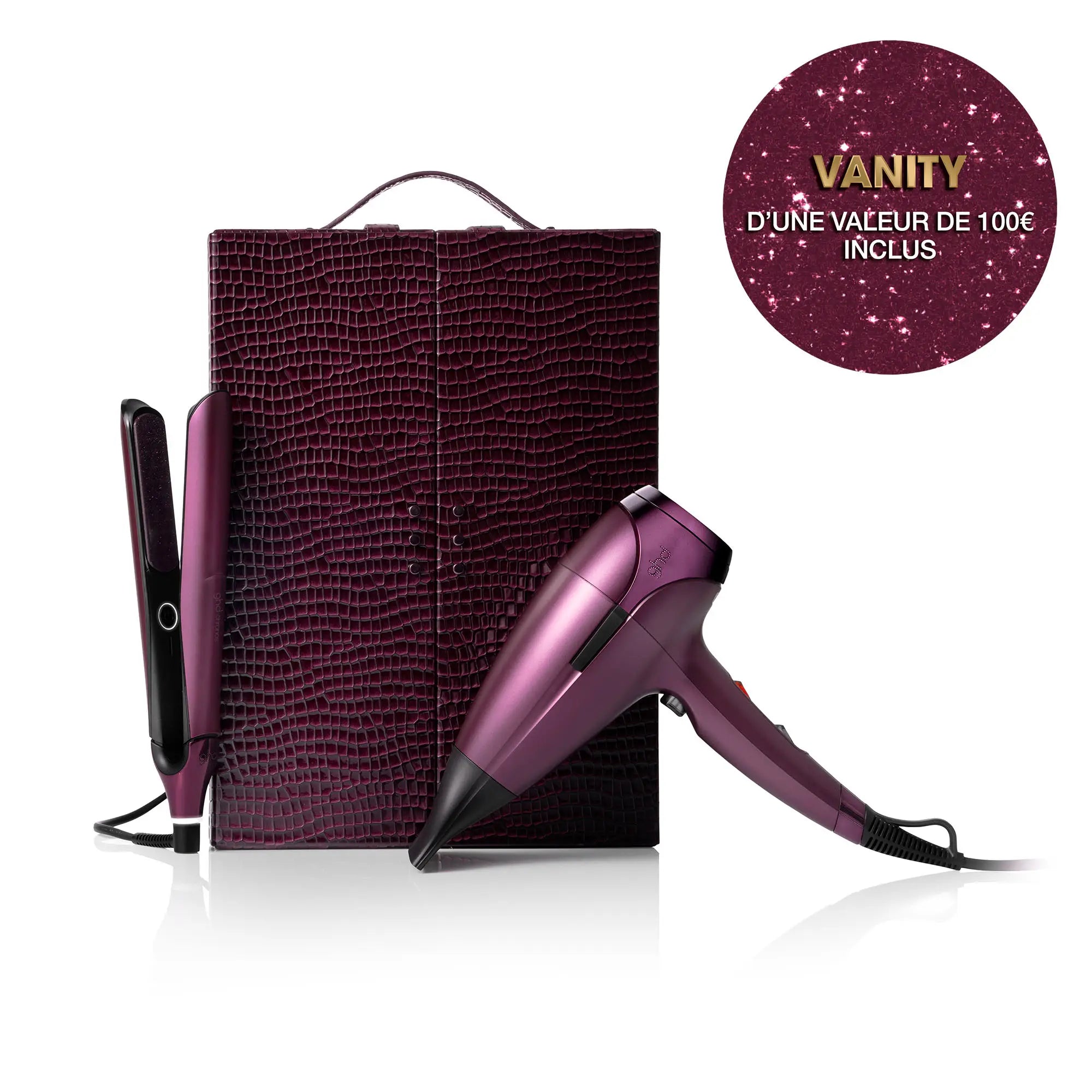 Coffret Deluxe Lisseur & Sèche-cheveux GHD Bordeaux